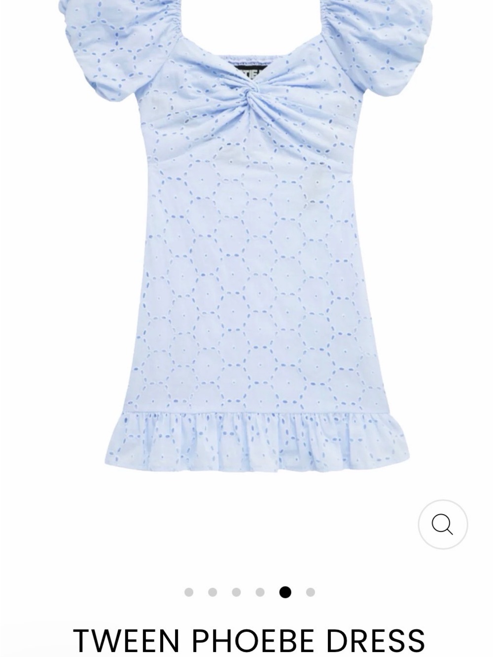 Katie J NYC Light Blue Eyelet Puff-Sleeve Nightgown